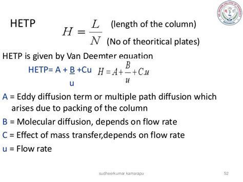 hetp of packed column